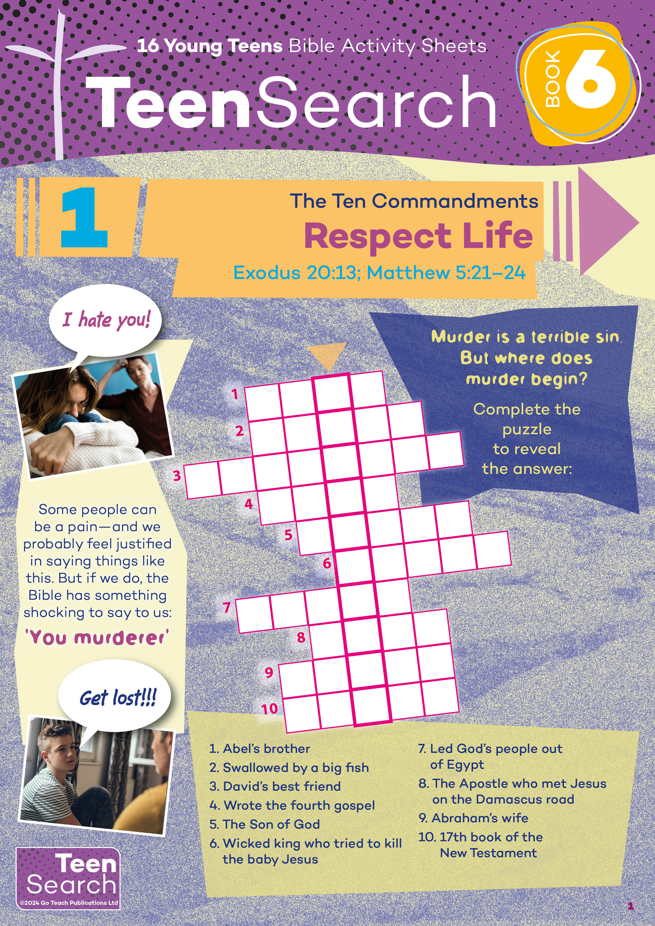 Book 6 - Young Teens - Activity Sheets