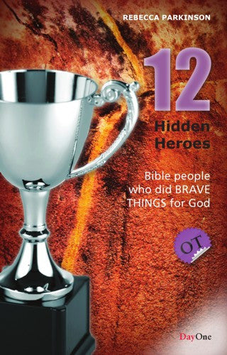 Book cover of '12 Hidden Heroes' with a trophy and fiery background