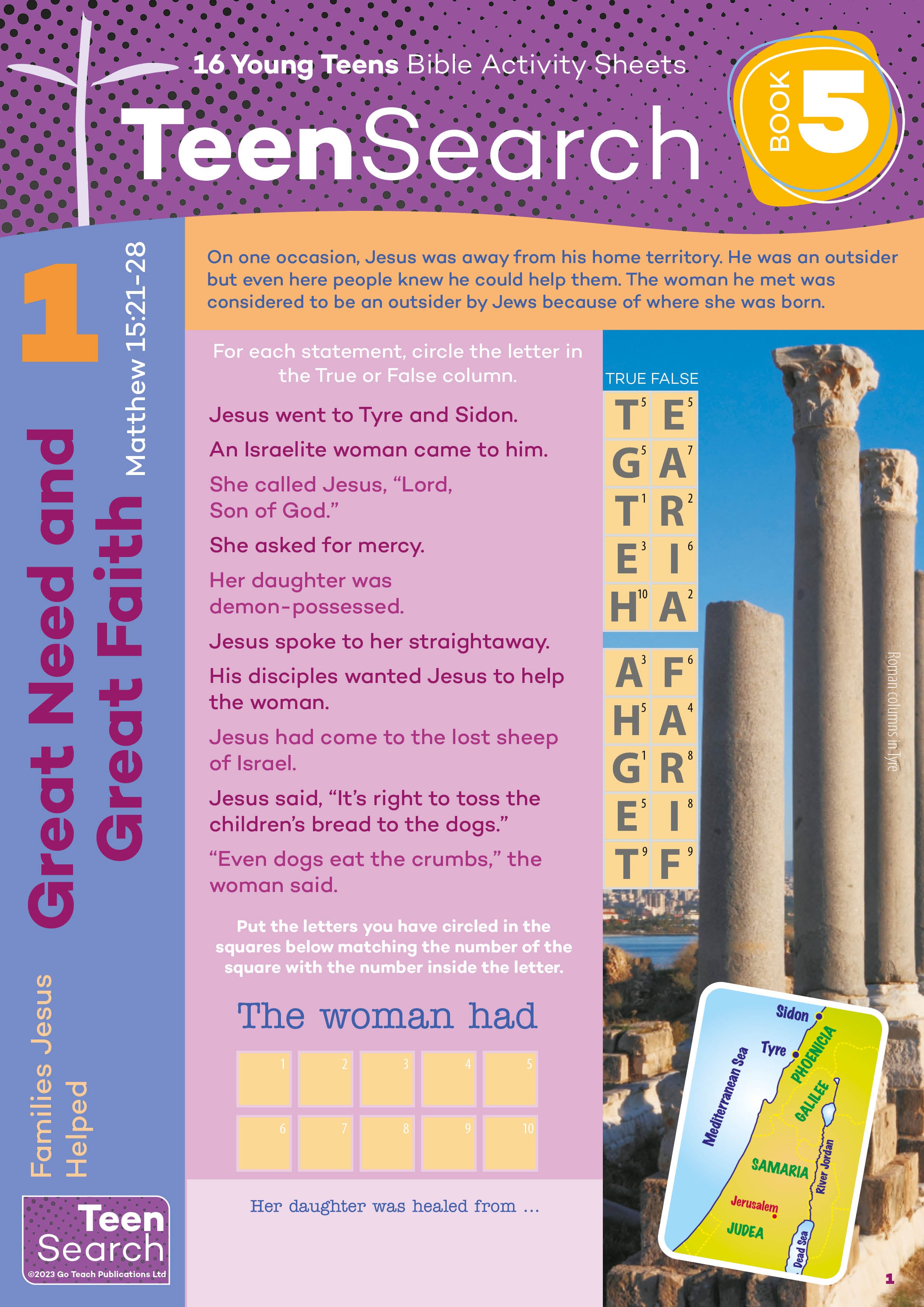 Book 5 - Young Teens - Activity Sheets