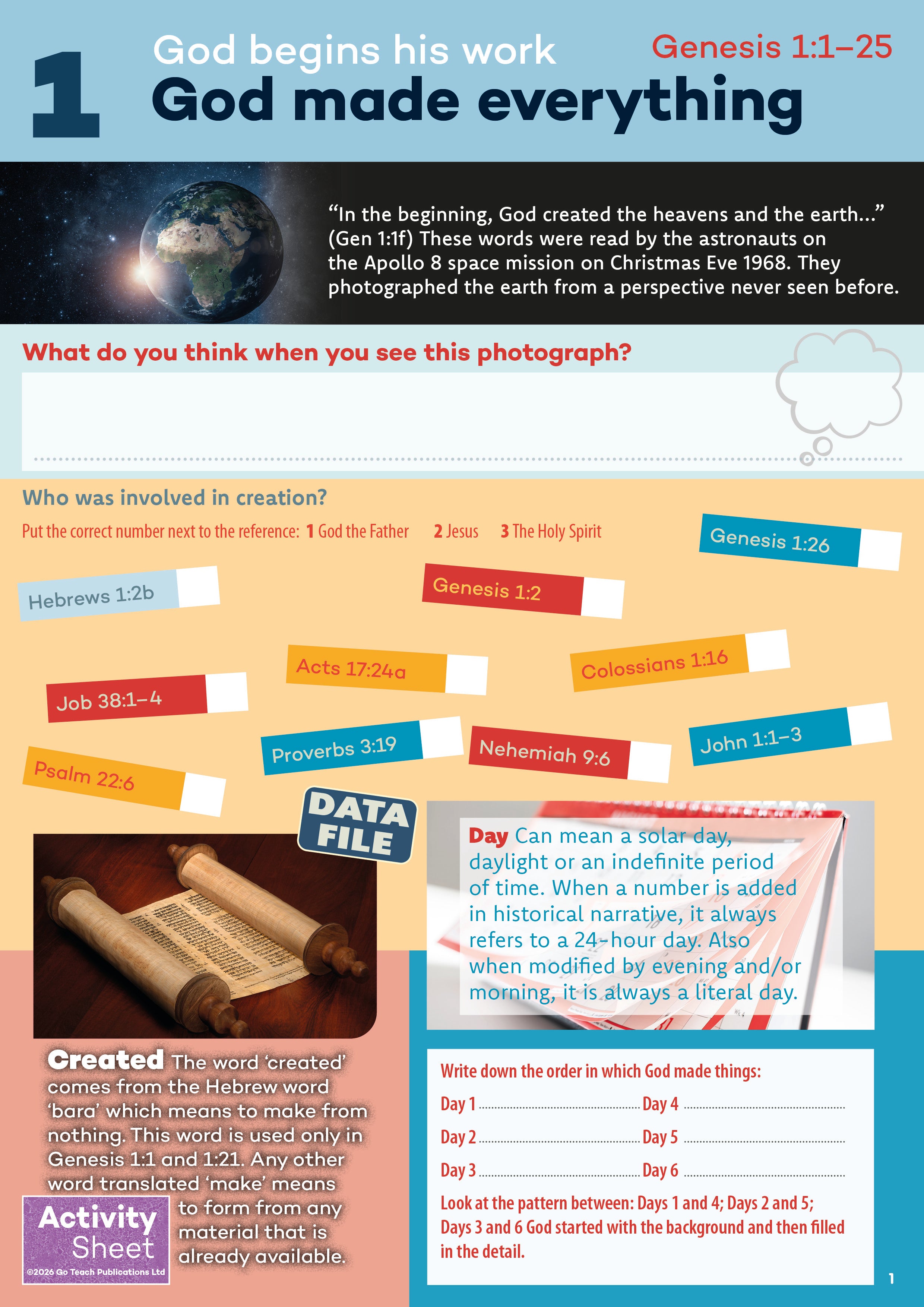 Book A - Young Teens - Activity Sheets